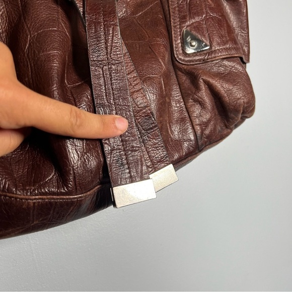 B. Makowsky Leather Shoulder Bag Cognac Brown - Picture 7 of 7